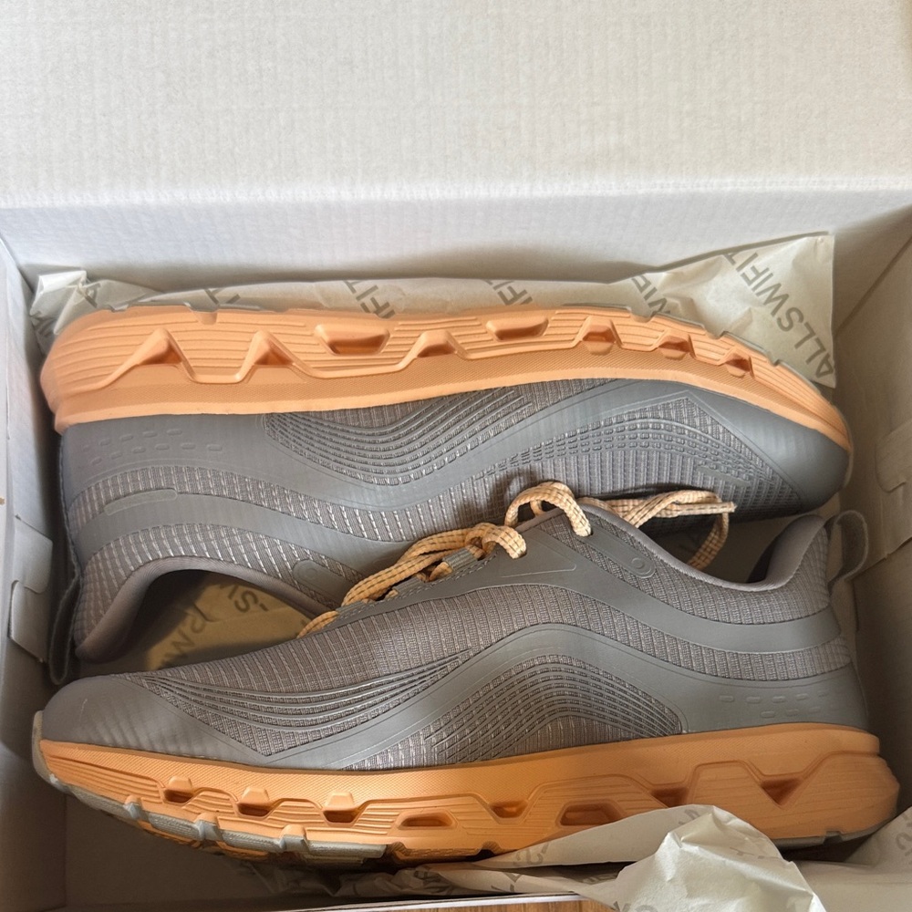 ALL SWIFT Gray and Orange Athletic Shoes